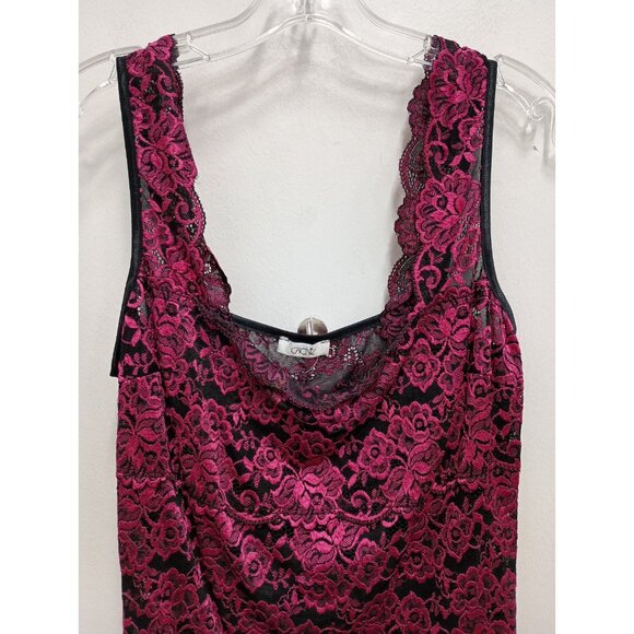 Cache Cami Tank Top Y2K Vintage Womens Small Pink Lace Sheer Fairy Grunge - Picture 3 of 8